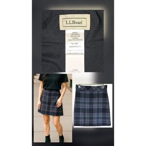 L.L. Bean Skirt Size 10 Fall Plaid Wool Blend‎ Lined Casual Preppy Academia